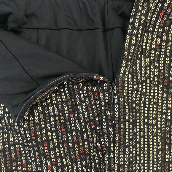 Black and Gold Sequin High Waisted Sparkly Wide leg Pants Wide Leg Pants. Med. - Picture 14 of 15